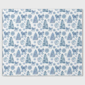 Pastel silber blau moderne Bogen Weihnachtsgeschen Geschenkpapier (Flach)
