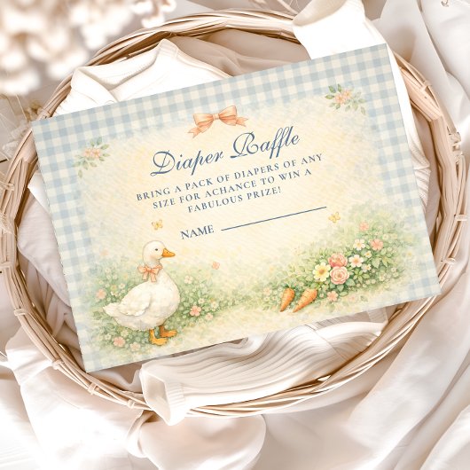 Pastel Silly Goose Farm Diapper Raffle Begleitkarte