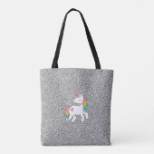 Pastel Silver Glitzer Unicorn Tasche (Rückseite)