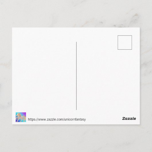 Pastel Silver Unicorns Postkarte (Rückseite)