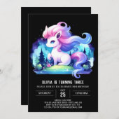 Pastel Simple Horse Geburtstag Einladung (Vorne/Hinten)