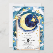 Pastel Simple Moon Birthday