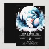 Pastel Simple Wolf Birthday Einladung (Vorne/Hinten)