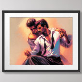 Pastel Sketch Attraktive Männer in der Liebe Poster