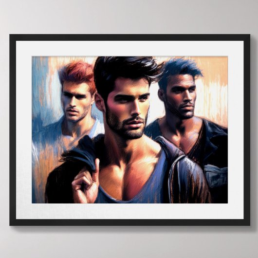 Pastel Sketch Attraktive Men Poster