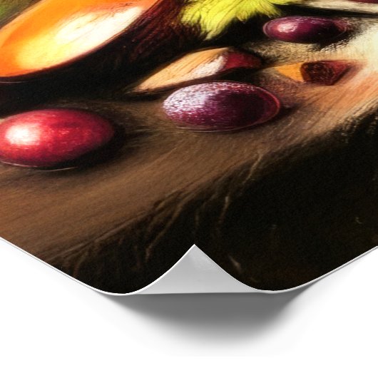 Pastel Sketch Frucht Stillleben Poster (Ecke)