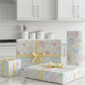 Pastel Sketch Watercolor Floral Geschenkpapier