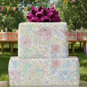 Pastel Sketch Watercolor Floral Geschenkpapier