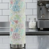 Pastel Sketch Watercolor Floral Trinkflasche
