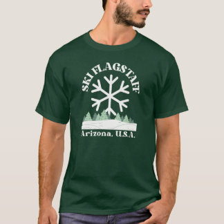 Pastel Ski Flagstaff Arizona Weißer Text Ski Skifa T-Shirt
