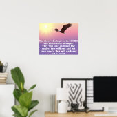 Pastel Sky, Adler, Hope Strength Bible Verse Poster (Heimbüro)