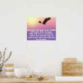Pastel Sky, Adler, Hope Strength Bible Verse Poster (Küche)
