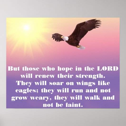 Pastel Sky, Adler, Hope Strength Bible Verse Poster (Vorne)
