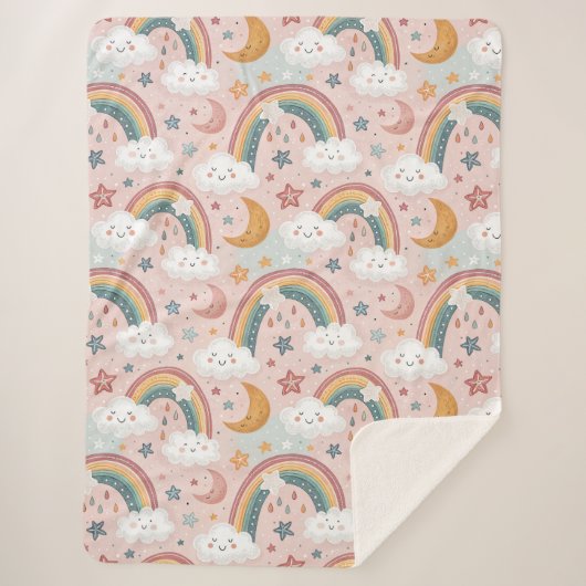 Pastel Sky Blanket Cozy Sherpa for Special Kids Sherpadecke (Vorderseite)