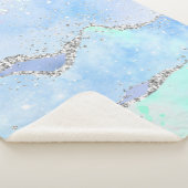 *~* Pastel Sky Blue Agate Silver GLITZER AP8 Sherpadecke (3/4)