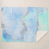 *~* Pastel Sky Blue Agate Silver GLITZER AP8 Sherpadecke (Vorderseite (Horizontal))