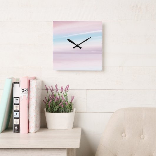 Pastel Sky Dream 3 Quadratische Wanduhr (Lesesaal)
