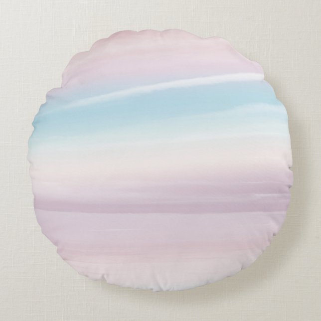 Pastel Sky Dream 3 Rundes Kissen (Vorderseite)