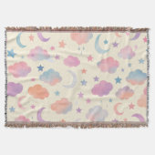 Pastel Sky Dreams - Moon, Stars & Clouds Muster Decke (Vorderseite)