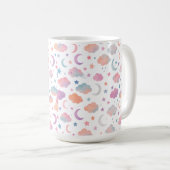 Pastel Sky Dreams - Moon, Stars & Clouds Muster Kaffeetasse (VorderseiteRechts)