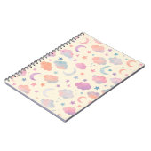 Pastel Sky Dreams - Moon, Stars & Clouds Muster Notizblock (Linke Seite)