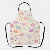 Pastel Sky Dreams - Moon, Stars & Clouds Muster Schürze (Vorderseite)