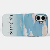 Pastel Sky Phone Case - Zitat "Live Your Life" (Rückseite (Horizontal))
