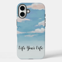 Pastel Sky Phone Case - Zitat "Live Your Life"