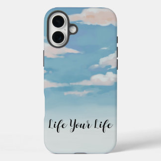 Pastel Sky Phone Case - Zitat "Live Your Life"