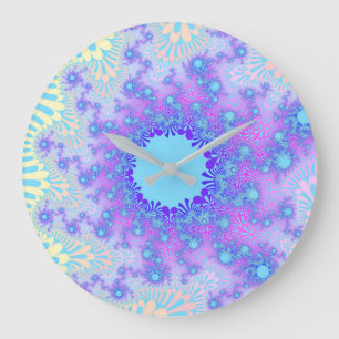 Pastel Sky Sunburst Große Wanduhr