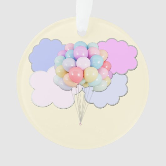 Pastel Sky und Balloons Akrylorische Ornamente (Vorderseite)
