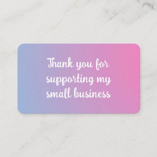 Pastel Small Business Packaging Insert Card (Vorderseite)