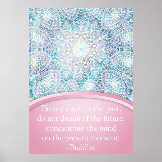Pastel Snowflake Mandala Poster (Vorne)