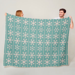 Pastel Snowflake Pattern Fleecedecke