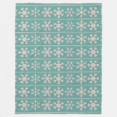 Pastel Snowflake Pattern Fleecedecke (Vorderseite)