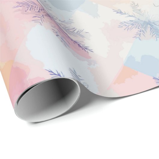 Pastel Snowflake Winterurlaub Weihnachtsmuster Geschenkpapier (Rolleneckpunkt)