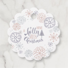 Pastel Snowflakes Holly Jolly Weihnachten Geschenkanhänger