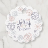 Pastel Snowflakes Holly Jolly Weihnachten Geschenkanhänger (Vorderseite)