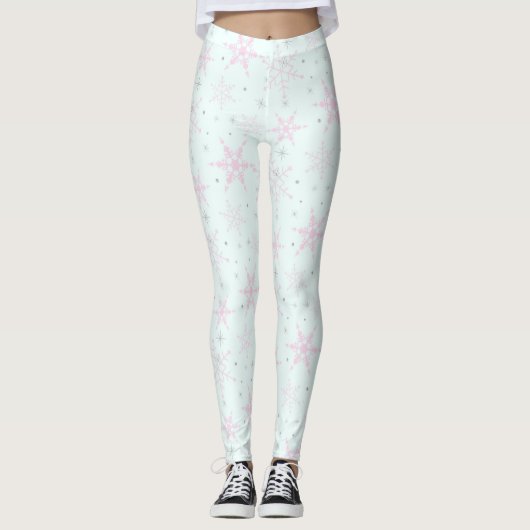 Pastel Snowflakes Leggings (Vorderseite)
