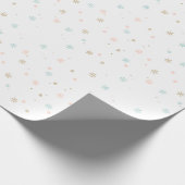 Pastel Snowflakes Tan Coral Rose und Aquamarin Geschenkpapier (Ecke)