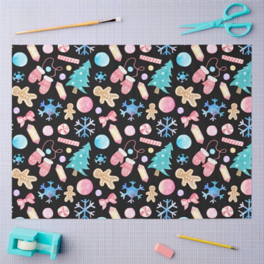 Pastel Snowflakes Weihnachtsbaumen Weihnachten Seidenpapier (Basteln)