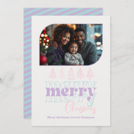 Pastel Snowglobe Modern Doodle Weihnachtsfest Foto Feiertagskarte