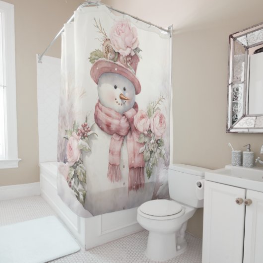 Pastel Snowman Duschvorhang (Beispiel)