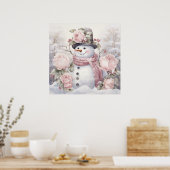 Pastel Snowman Poster (Küche)