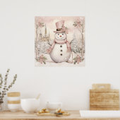 Pastel Snowman Poster (Küche)