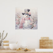 Pastel Snowman Poster (Küche)