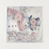 Pastel Snowman Tapestry Wandteppich (Vorderseite (Horizontal))