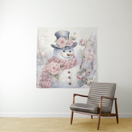 Pastel Snowman Tapestry Wandteppich (Beispiel)