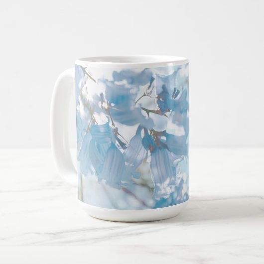 Pastel Soft Blue Jacaranda Blume Blüten Kaffeetasse (Vorderseite Links)