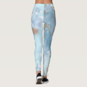 Pastel Soft Blue Jacaranda Blume Blüten Leggings (Rückseite)